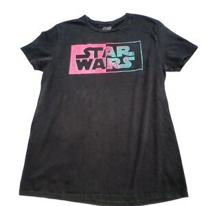 Star Wars Graphic T Shirt Black Large Mad Engine Cotton Logo Tee